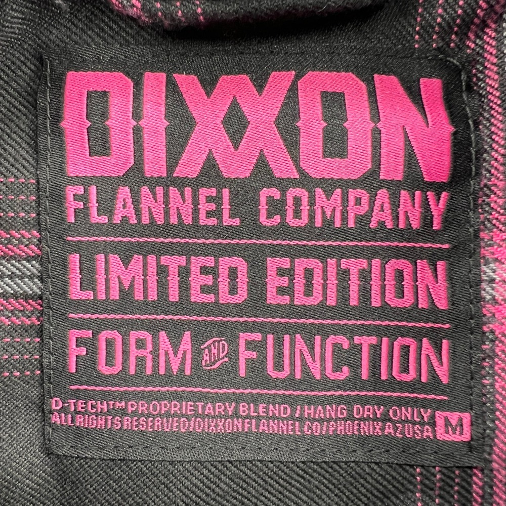 Dixxon Flannel Limited Edition Plaid Pearl Snap Shirt Men Medium Black Pink - Picture 5 of 12